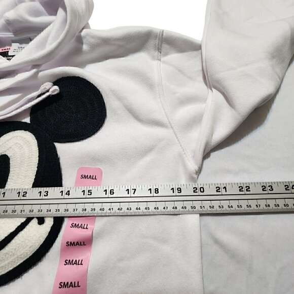 Disney Mickey Mouse Embroidered Licensed Woman's Hoodie White Size Small - Picture 3 of 8